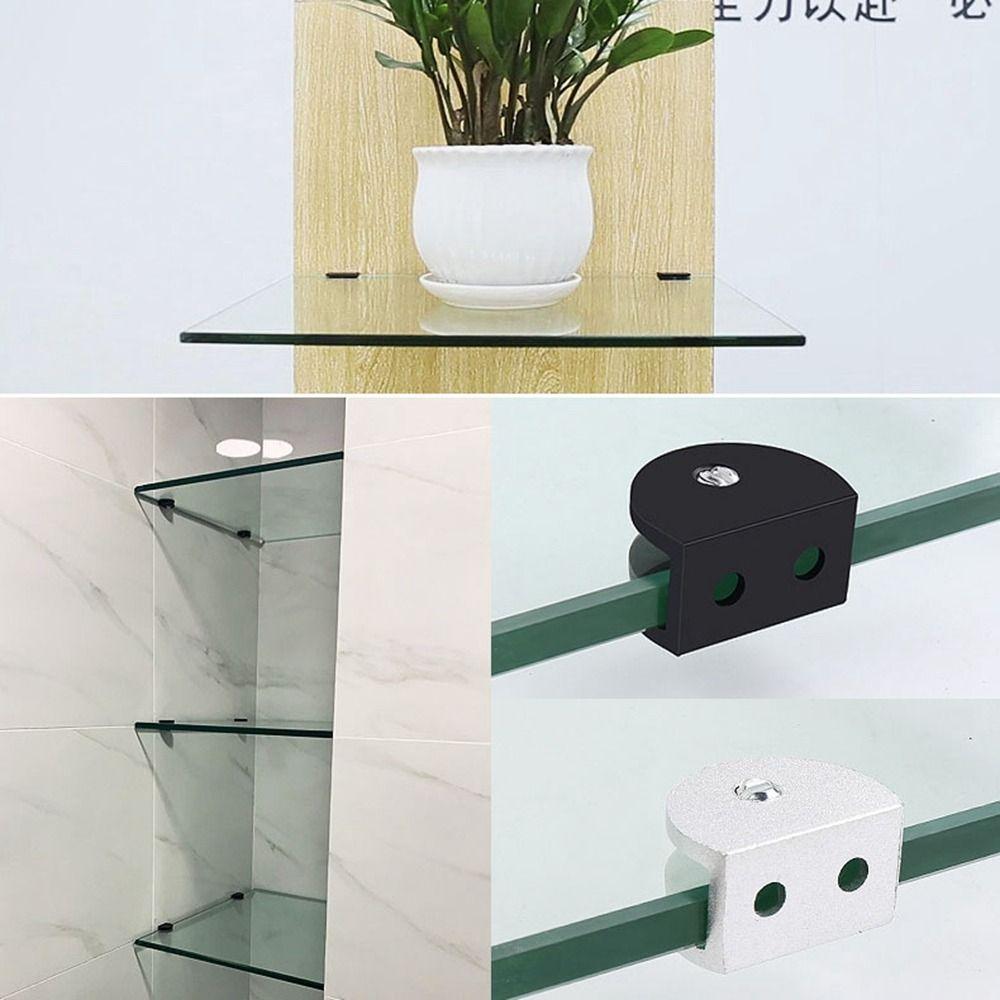 Кронштейн Держатель Стеклянной Полки Алюминиевый Сплав Безрамные Кронштейны Креативный Зажим для Стеклянной Двери Ванная
