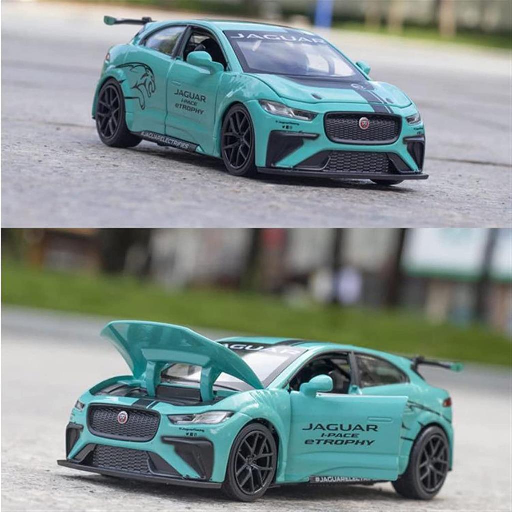 Масштаб 1/32 Jaguar I-PACE, литая под давлением модель автомобиля, игрушечный автомобиль с откатным механизмом, звуком и светом для детей, коллекция подарков для мальчиков и девочек
