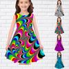 Girls 3D Peacock Dresses Kids Girl Party Sleeveless Princess Dress Tank for Girl Over Four Years