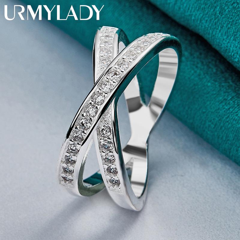 Кольцо из стерлингового серебра 925 пробы с крестом-бикругом 7, 8, 9, 10 для женщин, очаровательные ювелирные изделия