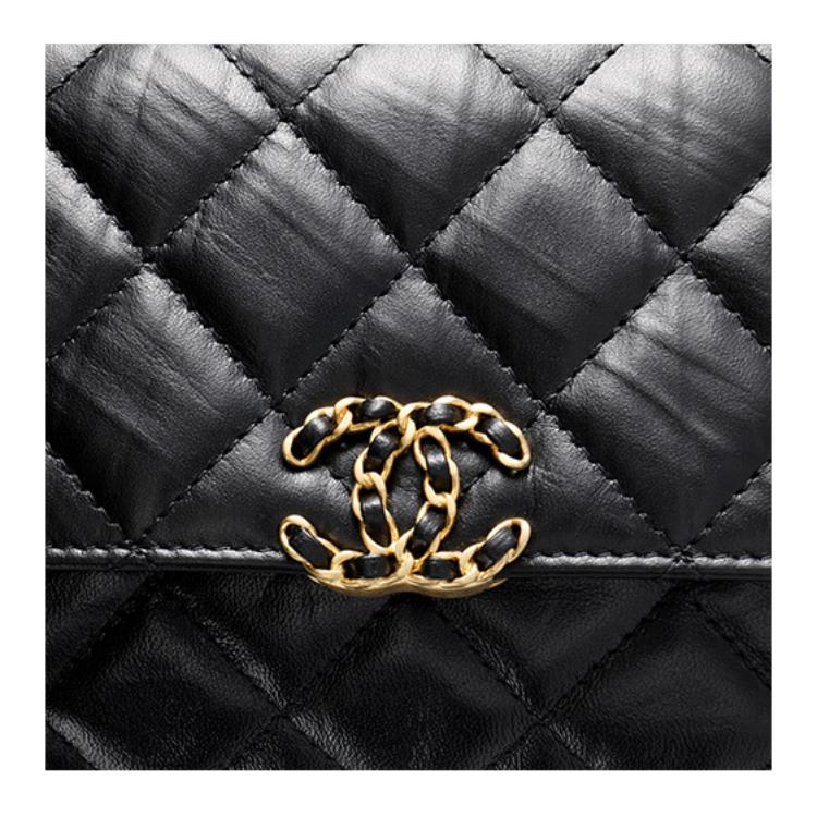 Chanel 23k 19 Хобо Линге Кожаная Цепь Швейная Кожаная Сумка Тофу Ручная Сумка На Плечо Женская Черная