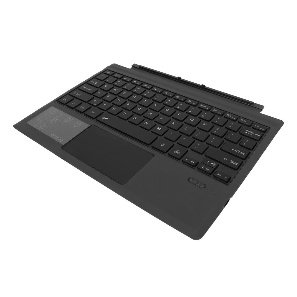 For Surface Pro Type Cover Keyboard Portable 7 Color Backlighting USB C Rechargeable Black Wireless