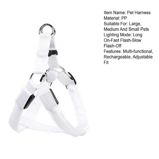Светодиодная шлейка для питомцев, перезаряжаемая через USB, светящаяся шлейка для собак, 3 режима освещения, регулируемый светящийся в темноте жилет безопасности для ночных прогулок, средние и крупные собаки