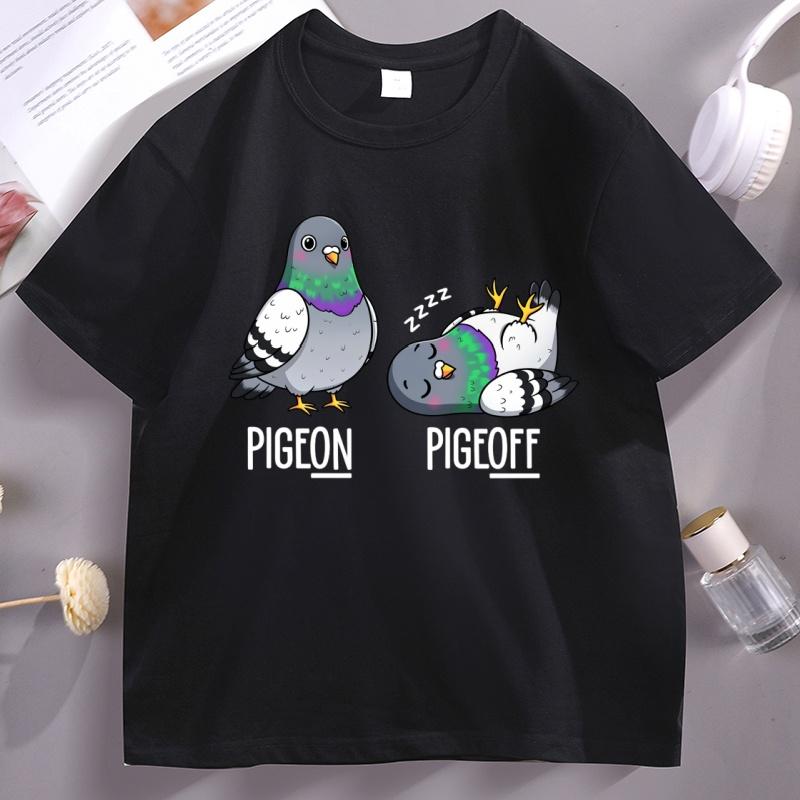 Pigeon Pigeoff T Shirt Funny Pigeon T-Shirt Bird Tee Cute Cotton Short Sleeve Round Neck Tshirt