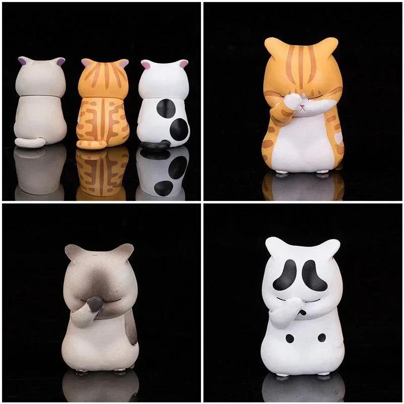 Kawaii Cute Cat Doll Ornaments Figures Statue Mini Model Desktop Toys Gifts for Room Office Kids Car Home Decoration Accessories