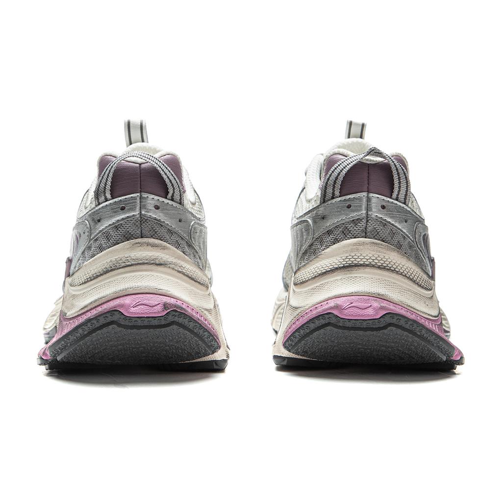 Li Ning Xingji Амортизирующие износостойкие дышащие низкие массивные кроссовки женские цвет слоновой кости серебристый AGCV354-2