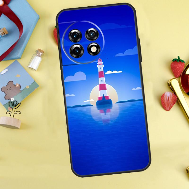 Абстрактное искусство шоссе маяк Чехол для OnePlus 13R 12R 10R 15 13 12 11 10 9 13T 10T 8T Nord CE 5 2 3 4 Lite N20 N30 Обложка