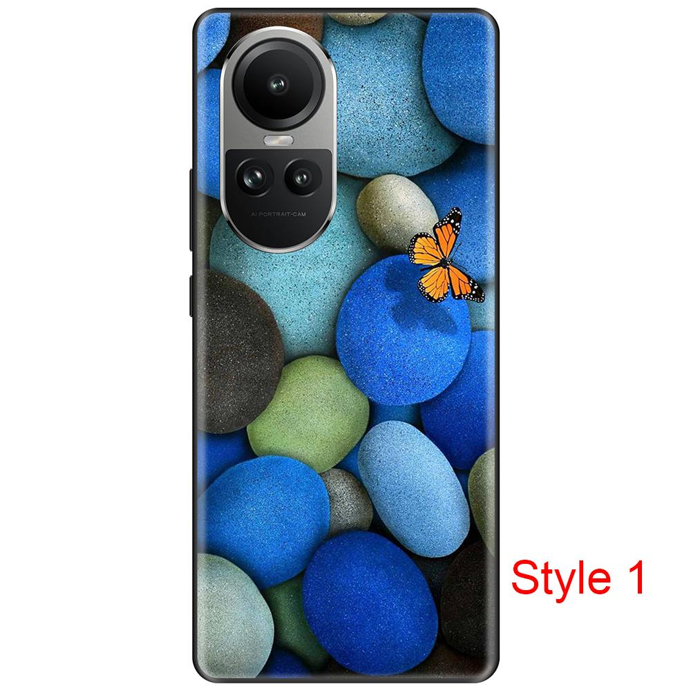 Чехол для Oppo Reno10 Pro 10, роскошный черный на OppoReno10, 6,67 дюйма, полная защита, противоударный силиконовый бампер, мягкий ТПУ