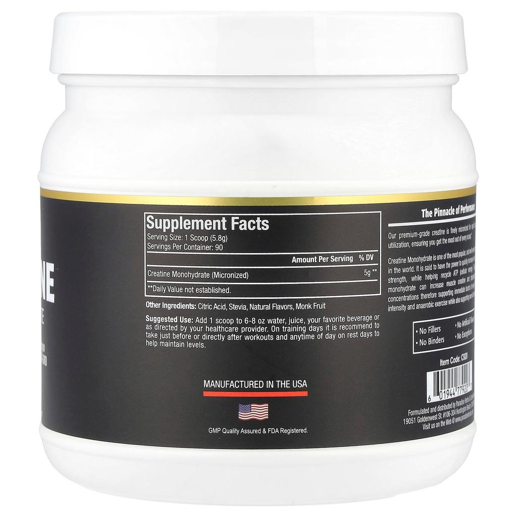 Paradise Herbs, Creatine Monohydrate, Green Apple, 522 g