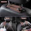 2 in 1 Quality Car Headrest Hook Premium Suede Rear Seat Hanging Dual Hook 20KG Large Load-Bearing Hook Hanger ABS/Metal Hook