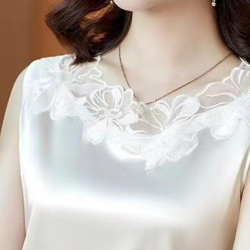 Новый подтяжки майка женская жилет женская весна осень свободный низ атласная блузка без рукавов кружевной топ с V-образным вырезом майки женские жилеты