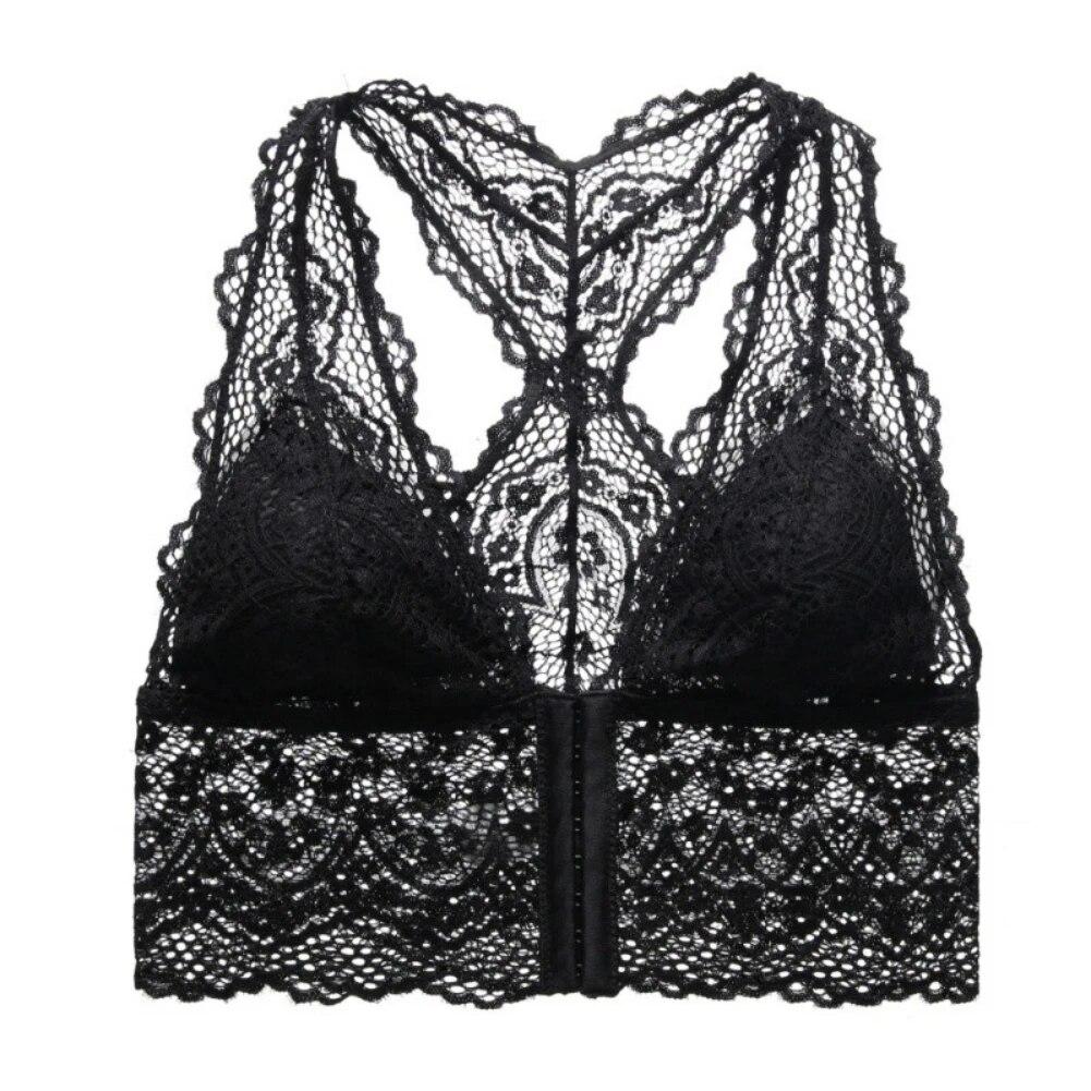 Женский комфортный бюстгальтер с пряжкой спереди, бесшовный жилет, кружевной бюстгальтер, красивое нижнее белье большого размера сзади, регулируемый спортивный дышащий бюстгальтер