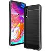 Protective Case - PROSHOP - Samsung Galaxy A70 - Carbon Effect - Shockproof - Black