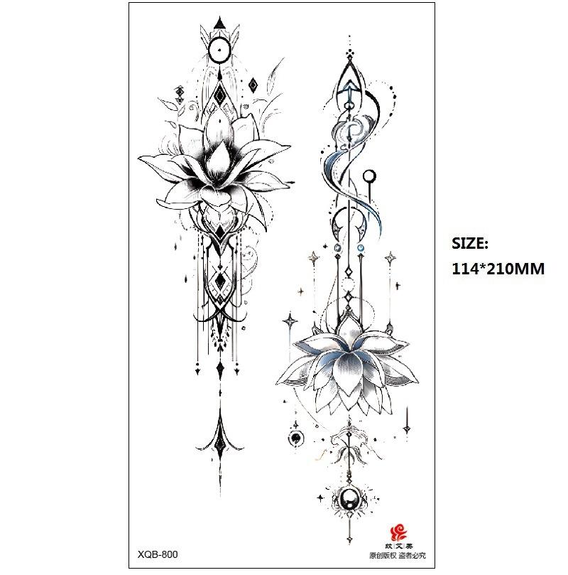 Набор наклеек для татуировки «Бабочка Роза Цветок» из серии «Эмми Блэк» на водную бумагу