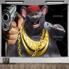 Гобелен с мемом Biggie Cheese Каваи Аниме Крыса Гобелен Настенный Эстетический Декор Комнаты Баннер Украшение Дома Макраме Рождество