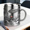 Кружка-книга 3D Расписанная вручную полирезиновая кофейная кружка с внутренней частью из нержавеющей стали Подходит для микроволновой печи и посудомоечной машины Литературная кружка Уникальный подарок для книголюбов писателей