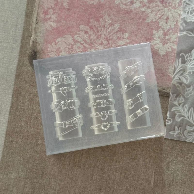 Прозрачный силиконовый молд для нейл-арта Пряжка ремня Цветок Бабочка Четырехлистный клевер 3D Молд для украшения ногтей Шаблон для маникюра