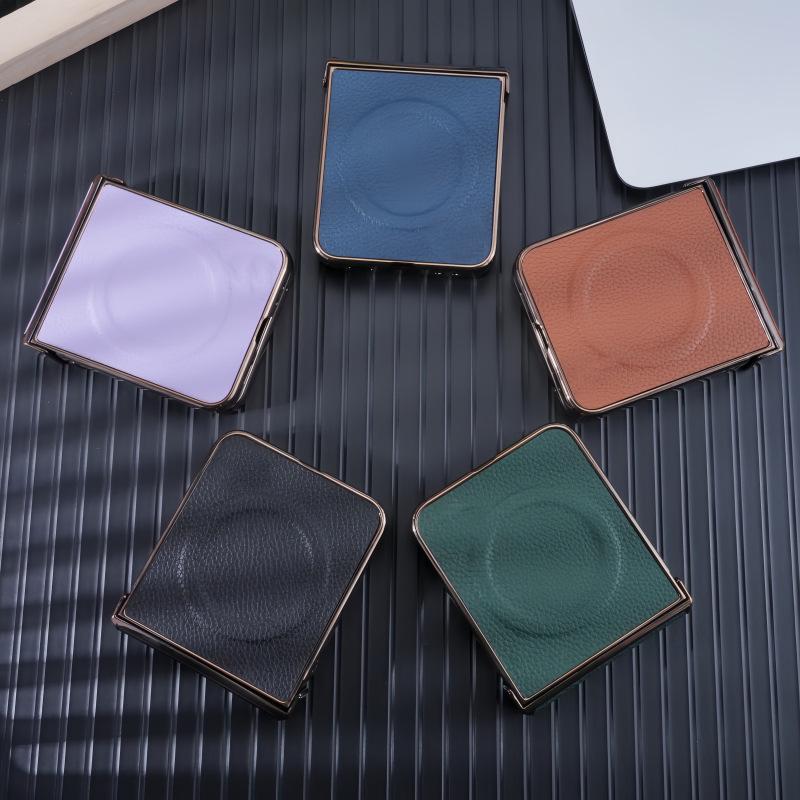 Премиальный магнитный чехол с текстурой кожи личи для Samsung Z-Flip7 и Z-Flip6 - Защита от падений, складной