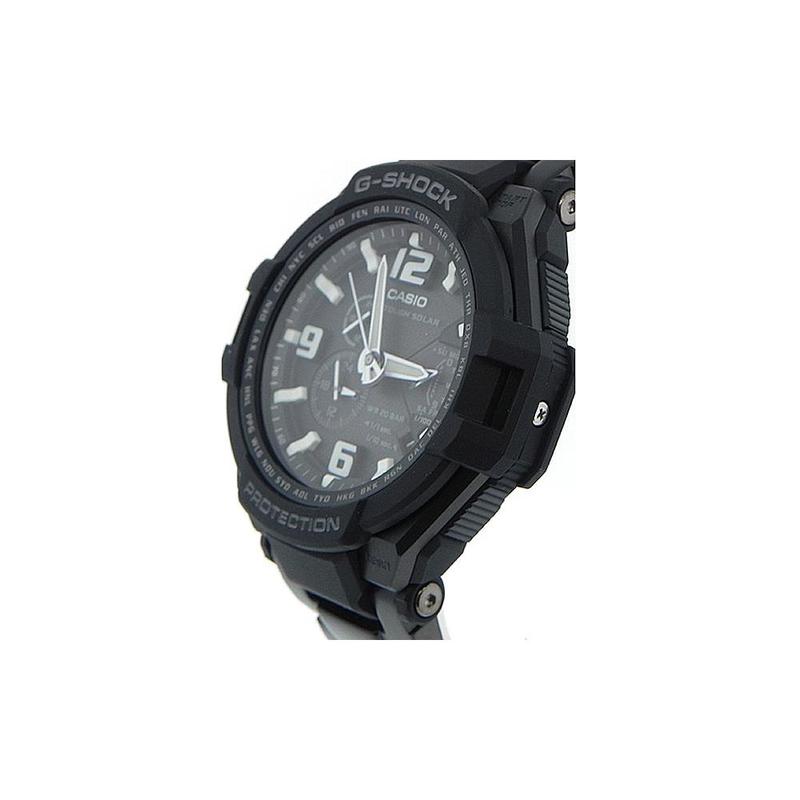 Casio Ударопрочные, противомагнитные, многофункциональные спортивные часы для бега, кварцевый механизм на солнечной батарее, японские и корейские часы, мужские часы, черные G-1400D-1A