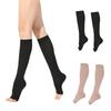Compression Socks Zipper Stretch Leg Support Open Toe Knee Stockings