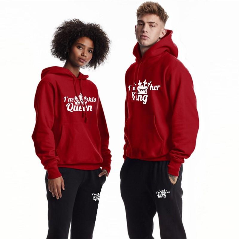 Unisex Hooded Sweatshirt Jogger Pants Set Casual Winter Outfit Cotton Blend Warm Tracksuit