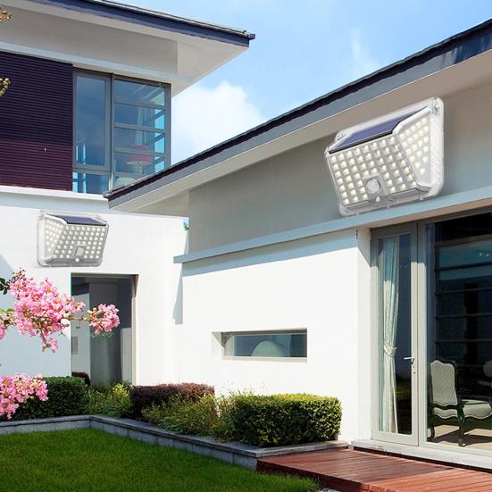 Уличная садовая лампа освещает ваше открытое пространство с помощью 90 светодиодов на солнечной энергии, 3 режима освещения, водонепроницаемый настенный светильник с датчиком движения