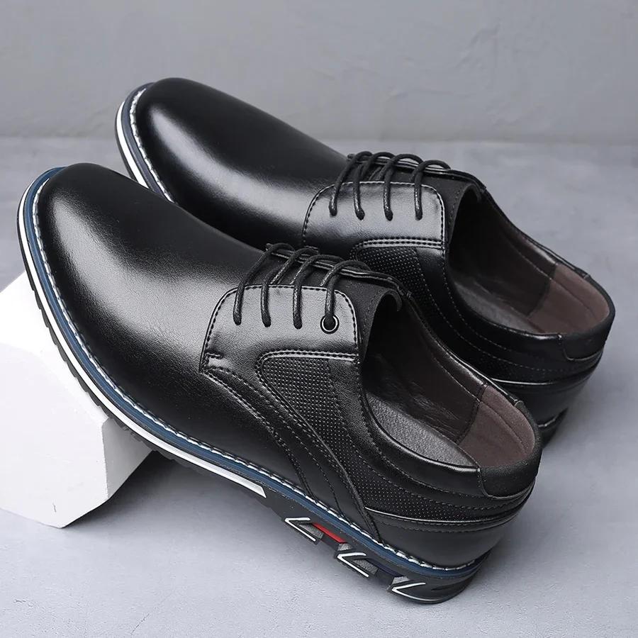 Retro Men Shoes Business Leather Shoes Fashion Casual Shoes for Men Black Brown Breathable Loafers Comfort Men'shoe