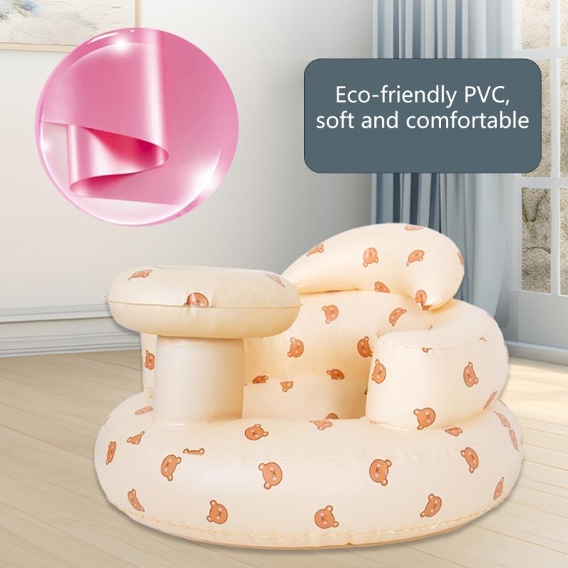 Детское кресло для обучения плаванию, надувное и складное, детский табурет для купания, с мультяшным рисунком медведя, детское кресло для игр в бассейне