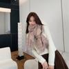 Love Plaid Double-sided Color Matching Imitation Cashmere Scarf Women's Autumn and Winter New Atmosphere Senior Fringed Shawl