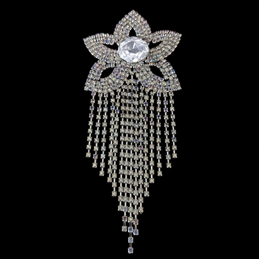 Fringe Shoulder Epaulets Sparkly AB Crystal Shoulder Ornament Rhinestone Epaulets  Fashion Shoot