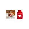 Hot Water Bag Plush Heart, Pink Thermophore 26x17x2cm 1 Liter