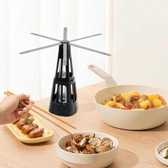 Вентилятор для отпугивания мух с голографическими лопастями, подсветкой, перезаряжаемый от USB, для использования в помещении