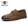 Desai First-Layer Cowhide Мужские туфли Деловые туфли Мягкие мокасины Ретро британские кожаные туфли Мужские туфли с одной педалью