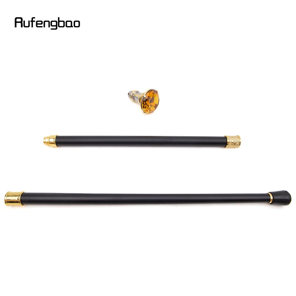 Трость для ходьбы с оранжевым бриллиантом золотисто-белого цвета, модная декоративная трость для джентльмена, элегантная трость для косплея, набалдашник, посох 90 см