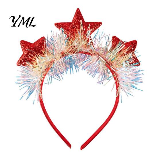 Shiny Sequin Headband for Festivals Star with Sparkly Sequins, 3D Glitter Crown Hair Hoop Party Favors Guests Christmas New Year Birthday, Decoration,