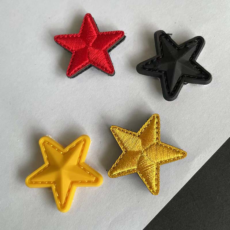 3*3CM/ PVC Rubber Small Star Hook Patches Military Stickers On Backpack,Stars Clothes Applique Embroidery Hook and Loop Patch