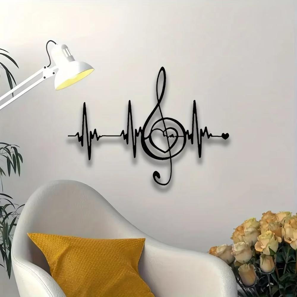 1 шт. Настенный декор в виде заметок и электрических волн - Изделия из металла. Декор на свадьбу и День святого Валентина. Музыкальная вечеринка. Железное искусство.