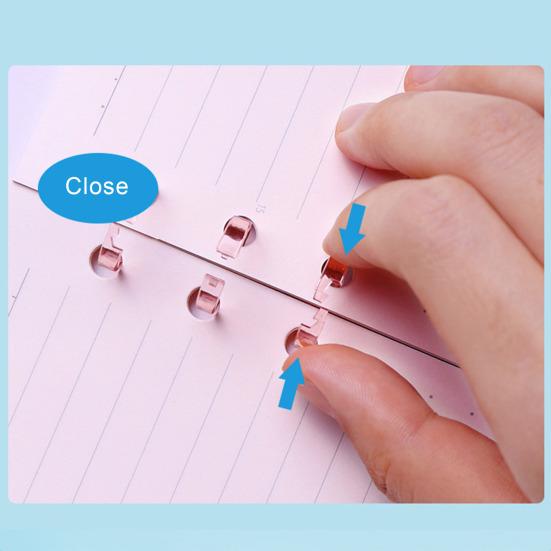 2 шт., с 3 отверстиями, переплетные кольца, пружинное спиральное кольцо, переплетное кольцо на 360 градусов, переворачивающаяся полоска, пряжка, зажим, школьные принадлежности, канцелярские принадлежности