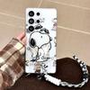 Cartoon Cute illustration Snoopy daily life Phone Case For Samsung S21 S22 S23 S24 S25 S26 Ultra Plus Note 10 Funny Snoopy Stand