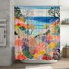 Красочная шторка для душа с коралловым принтом, водонепроницаемая тканевая, украшение для ванной комнаты для дома, декор для ванной, идеальная идея для подарка (многокрасочный)