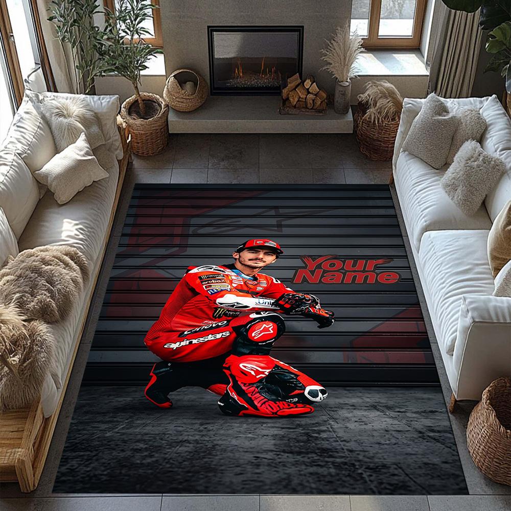 Pecco Bagnaia Customize Your Name Floor Mat Suitable For Bedrooms Decorate Room Game Room Outdoor Antislip Rug Decorate Offices Gift For Festivals