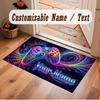 Game Controller Theme Crystal Velvet Floor Rug Personalized Custom Name Text Warm Carpet Home Decoration