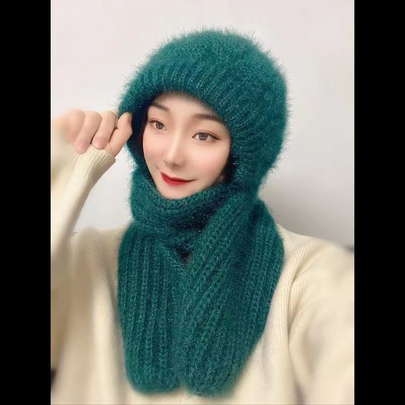 Осень и зима женская шапка-бини из флиса, шерстяная шапка, вязаная шапка ручной работы, теплая, с защитой ушей, ветро- и холодостойкая, милашка