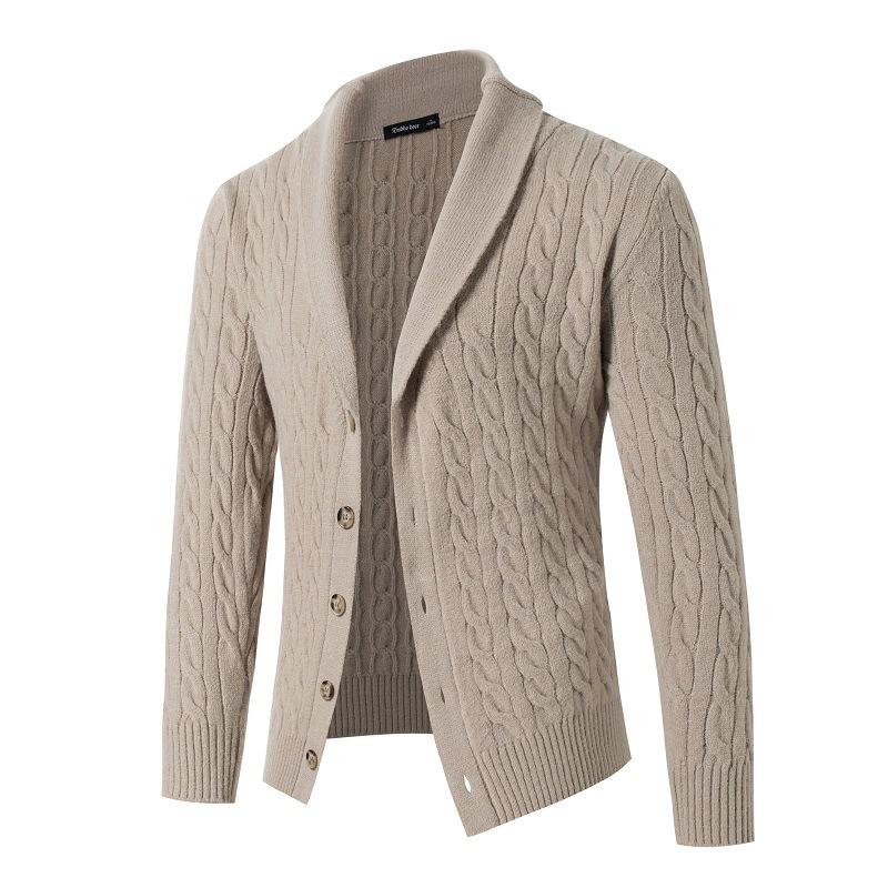 Autumn/Winter 2024 Men's Sweater Casual Single-Breasted Sweater With Lapel Men's Cardigan
