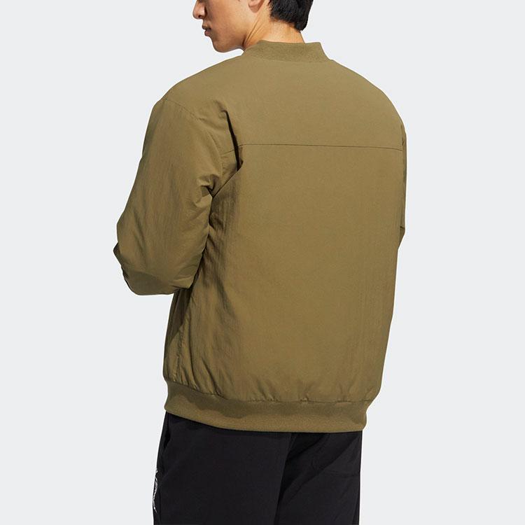 Adidas Однотонная бейсбольная куртка с застежкой-молнией, мужские куртки, зеленые HN2142