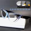Small Cat Eye Pochromic Myopia Glasses for Women Outdoor Color Changing Driving Sunglasses Blue Light Blocking Eyewear