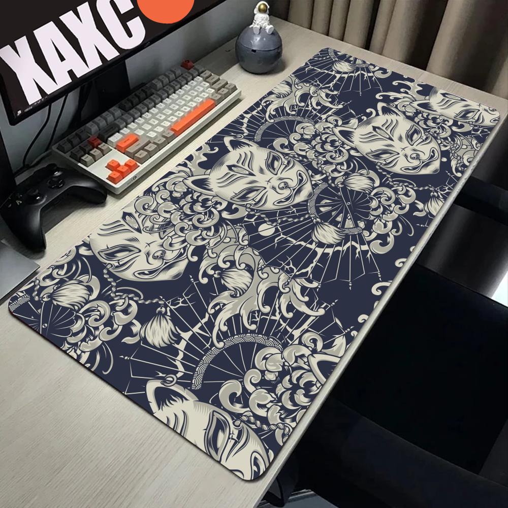 HYBXAXC Anime Office Table Accessories Cat Mask Flower Pads Mouse Pad xxl Gamer 900x400 Gaming Mosuepad Speed Large Computer Mat