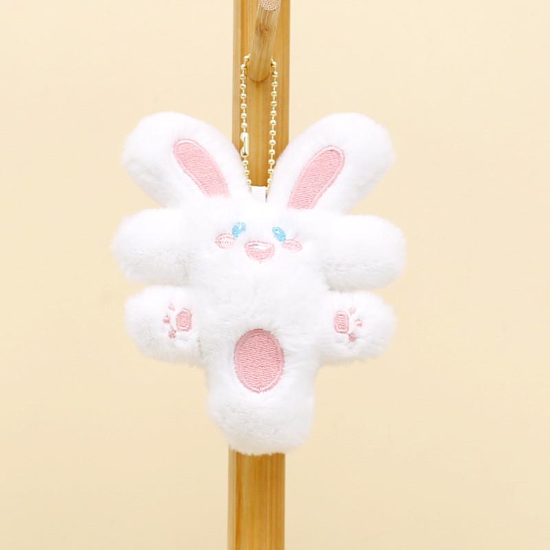 Adorable Plush Lucky Rabbit Keychain Cute Stuffed Toy Short Plush Bunny Doll