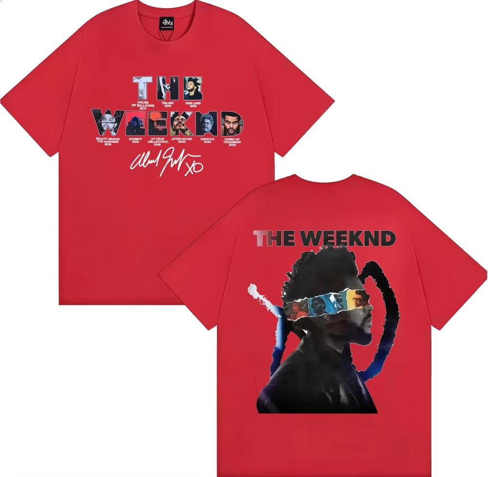 2026  The Weeknd After Hours Til Dawn Европейский Тур 2026 Футболки Мужская Одежда Мода Хип-Хоп Стиль Футболка Хлопковая Футболка
