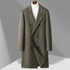 High-end Wool Coat Men's Autumn and Winter Double-breasted Long Woolen Trench Coat Handmade Double-sided Woolen Coat Coat